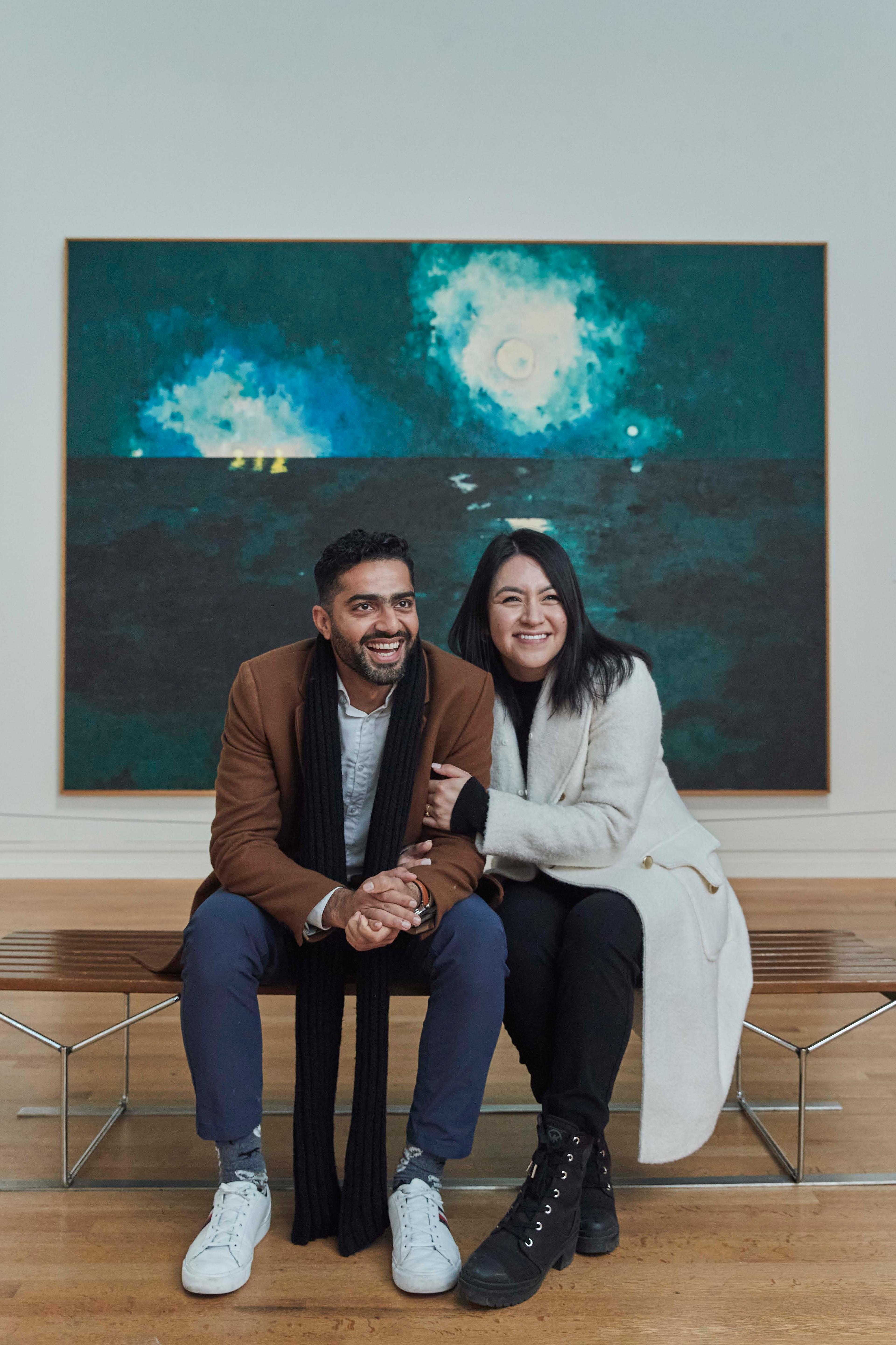 A couple at The Met museum. 