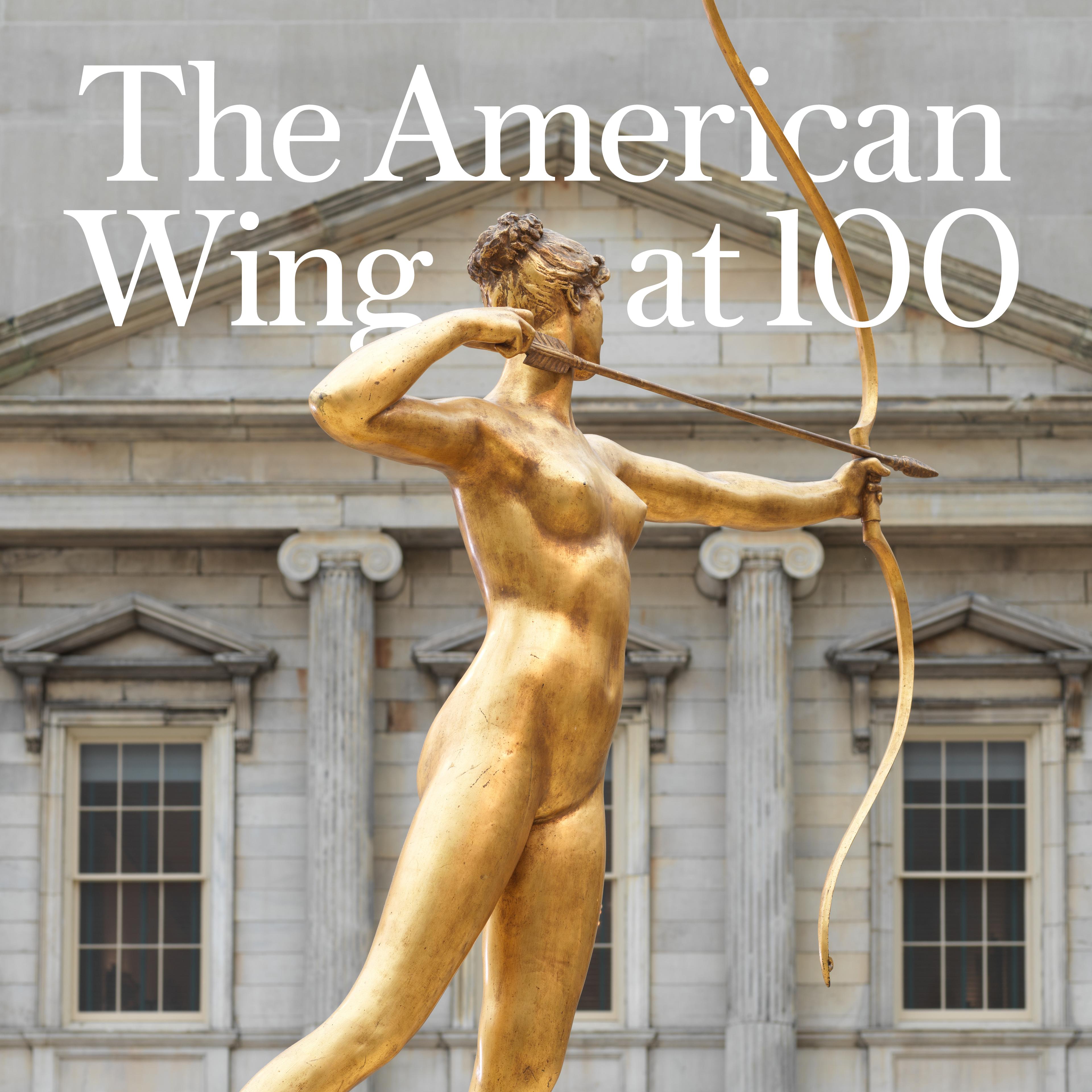 Golden statue of a woman, getting ready to strike with a bow and arrow. 