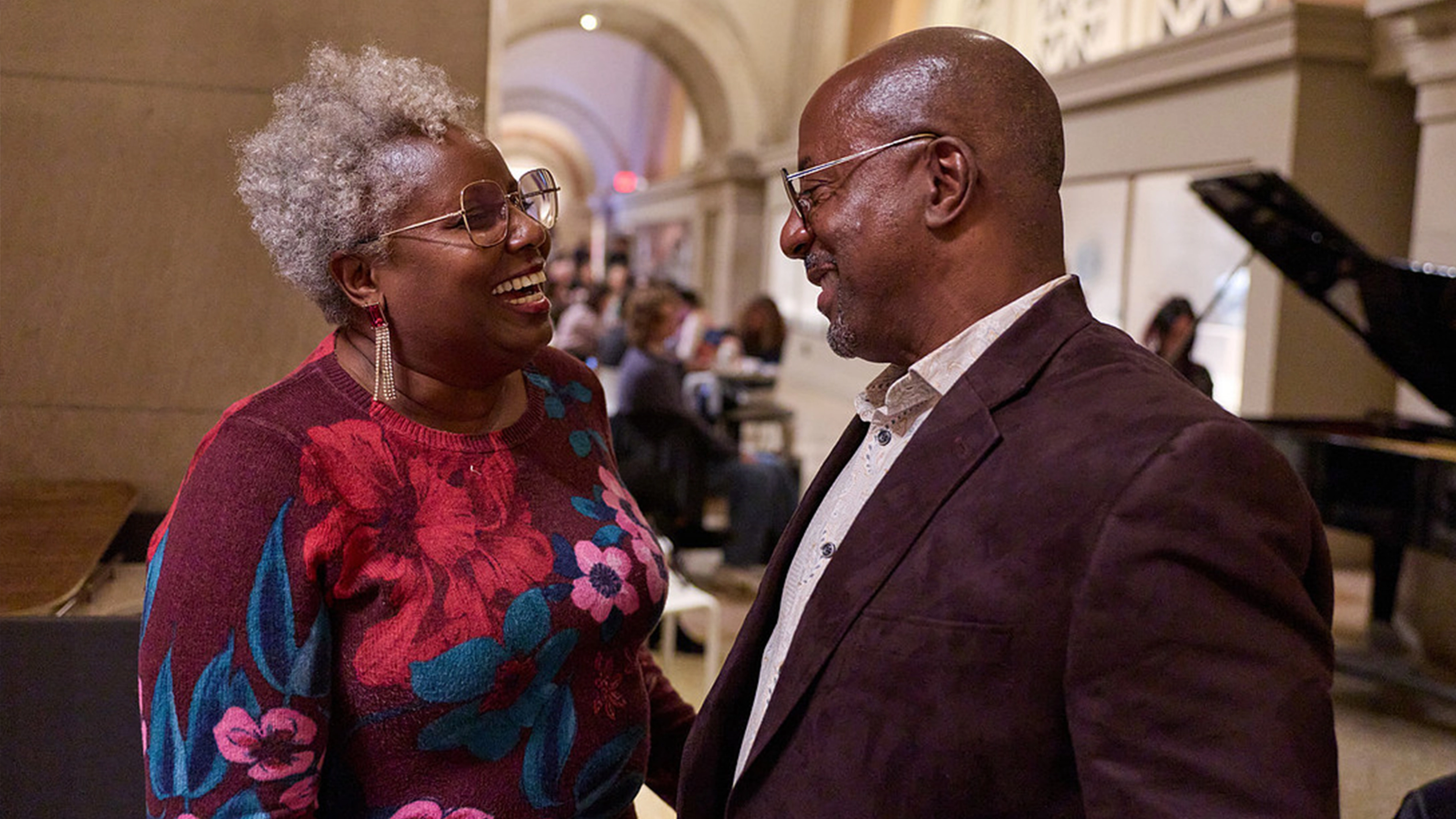 Couple looking at each other and smiling 